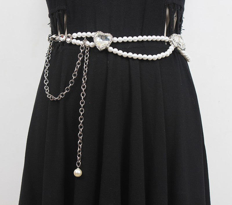 Fashion Women Accessories Rhinestone Waist Chain Versatile Dress Decorative Belt Skirt Jeans Thin Belt