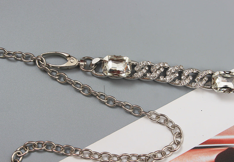 Fashion Women Accessories Rhinestone Waist Chain Versatile Dress Decorative Belt Skirt Jeans Thin Belt